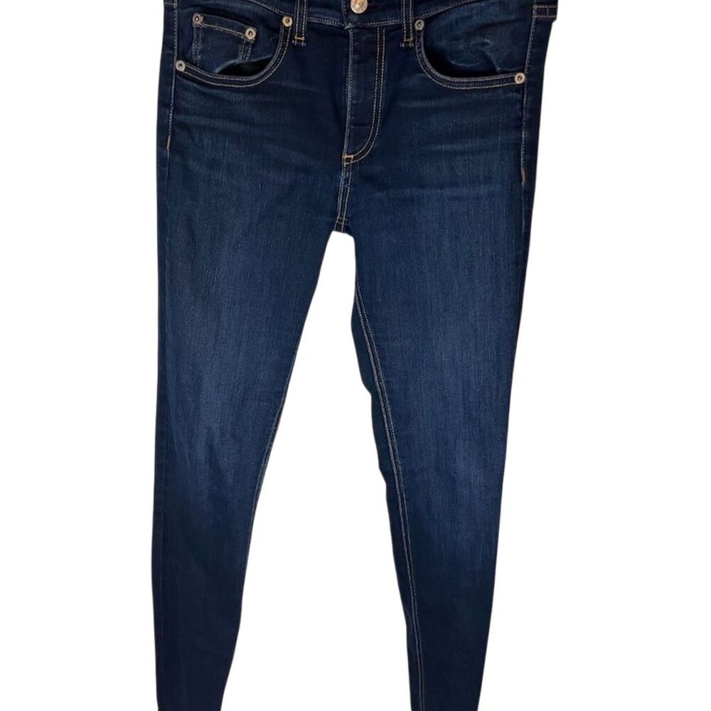 Rag & Bone Women's Skinny Jeans Size 27 Dark Blue Signature Embroidery